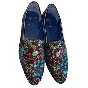Valentina Ragoni Womens Loafer Size 8 Jacquard Floral Pattern Slip On Casual